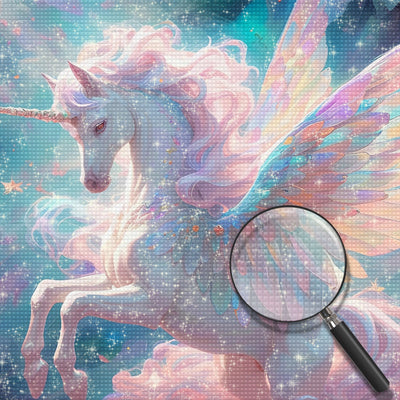 Elegantes Einhorn mit Flügeln Diamond Painting