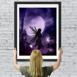 Elfe unter lila Mond Diamond Painting