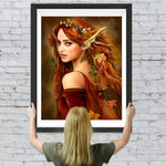 Elfenmädchen im Wald Diamond Painting