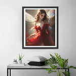 Engel Frau im roten Kleid Diamond Painting