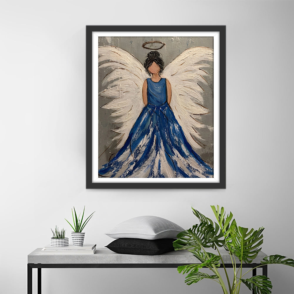 Engel im blauen Kleid Diamond Painting