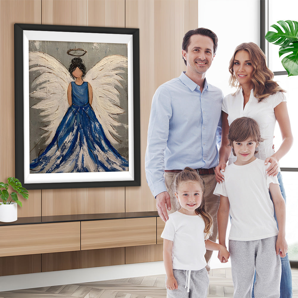 Engel im blauen Kleid Diamond Painting