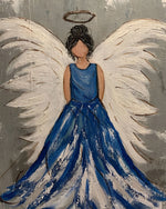 Engel im blauen Kleid Diamond Painting