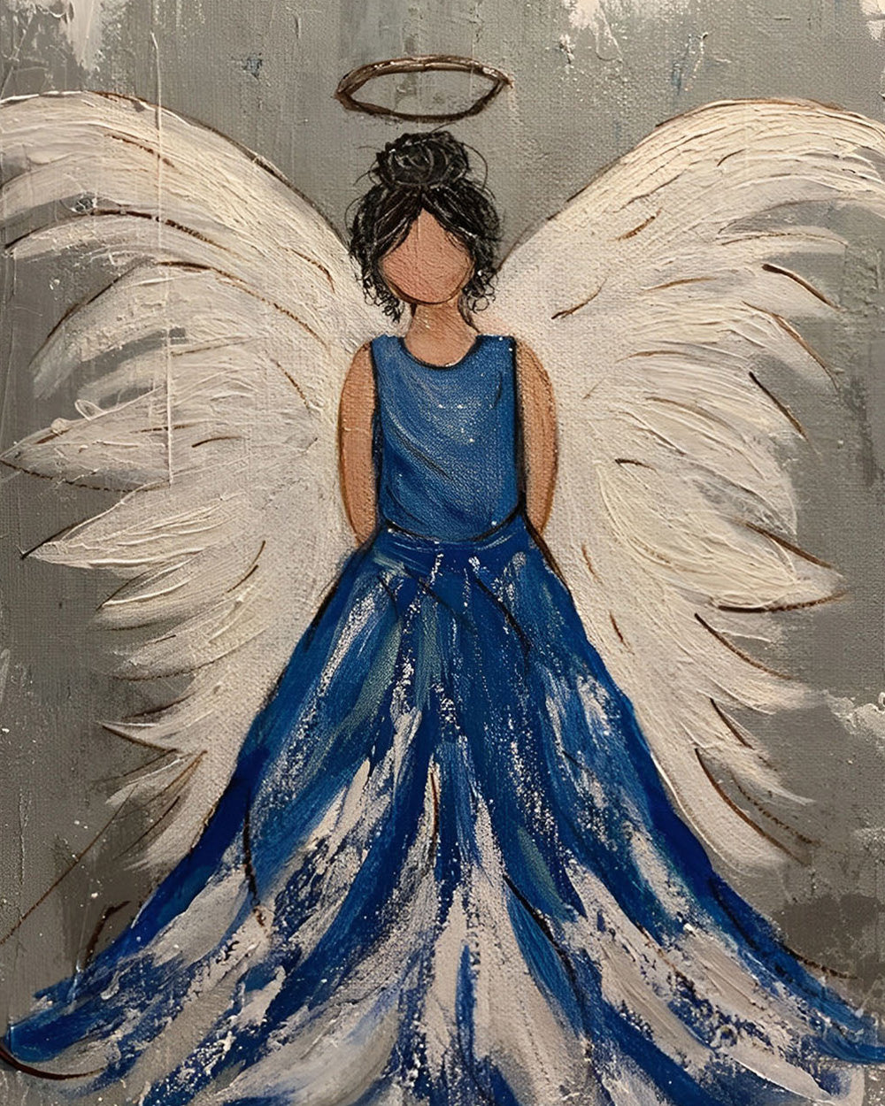 Engel im blauen Kleid Diamond Painting