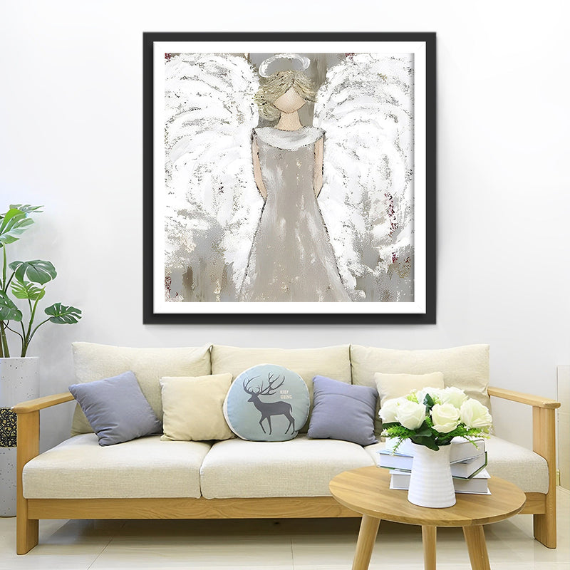 Engelsmädchen mit weißen Flügeln Diamond Painting