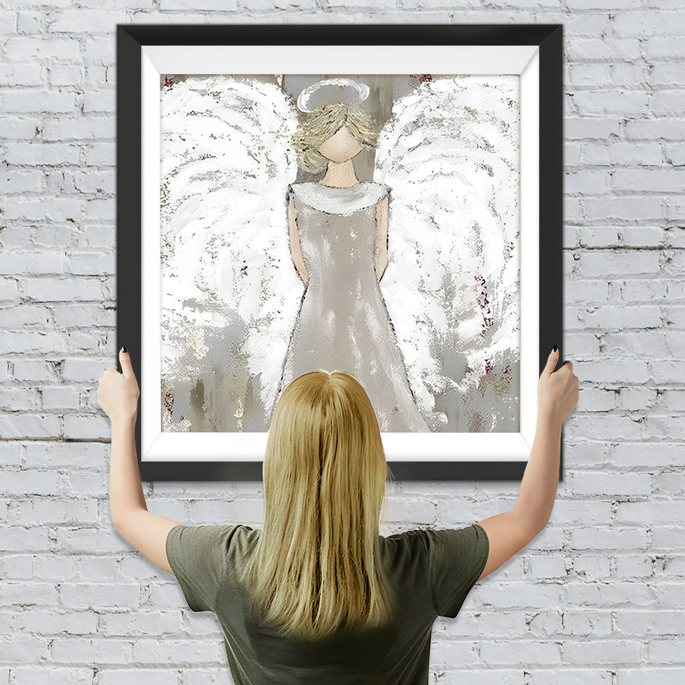 Engelsmädchen mit weißen Flügeln Diamond Painting