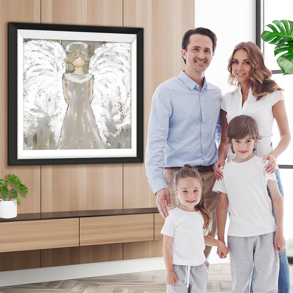 Engelsmädchen mit weißen Flügeln Diamond Painting