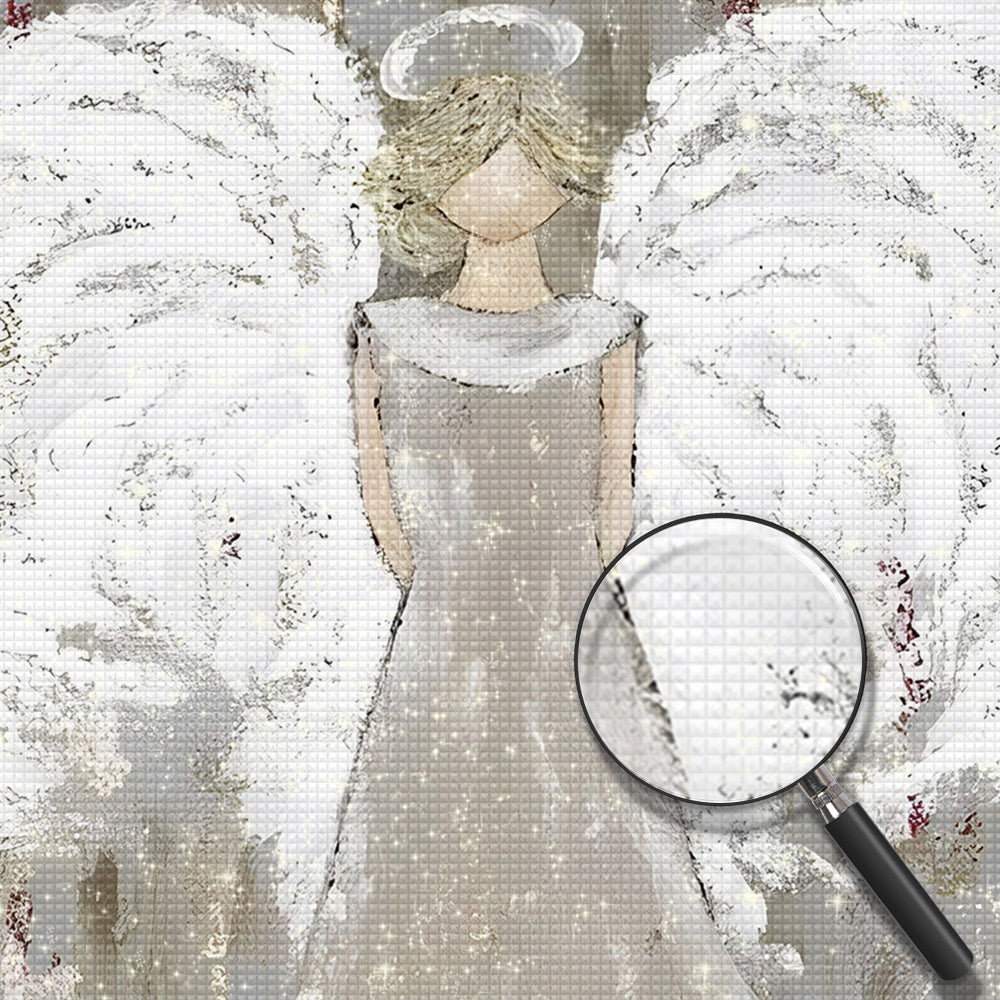 Engelsmädchen mit weißen Flügeln Diamond Painting
