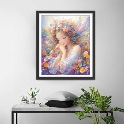 Engelsmädchen und Blumen Diamond Painting
