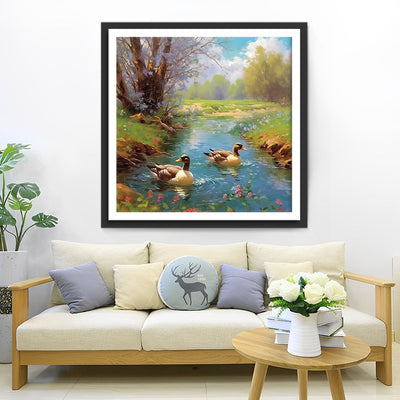 Enten im Fluss Diamond Painting