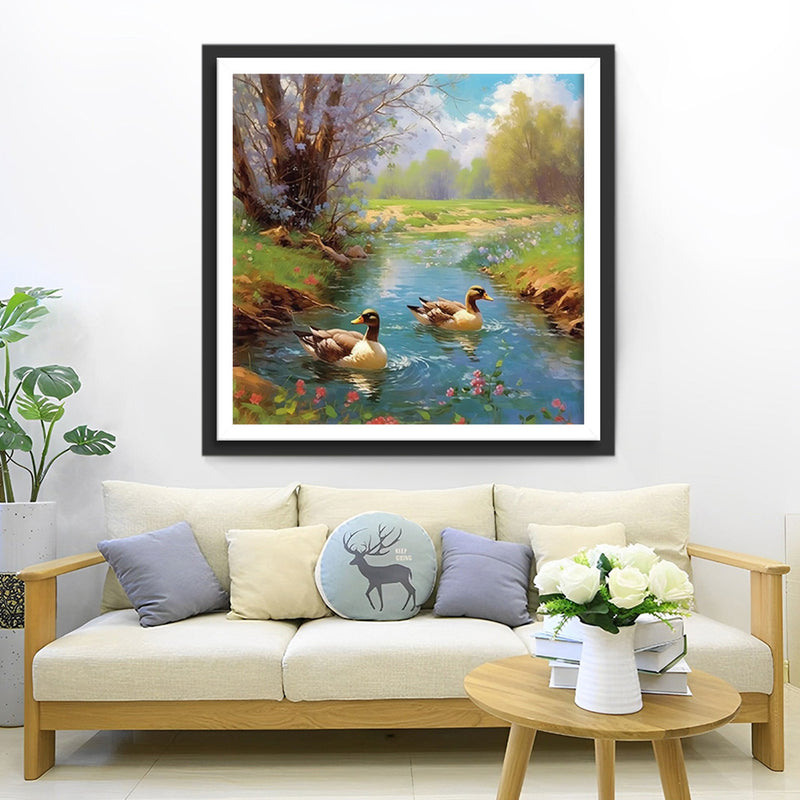 Enten im Fluss Diamond Painting
