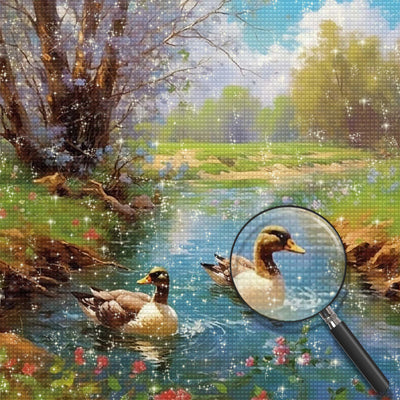 Enten im Fluss Diamond Painting