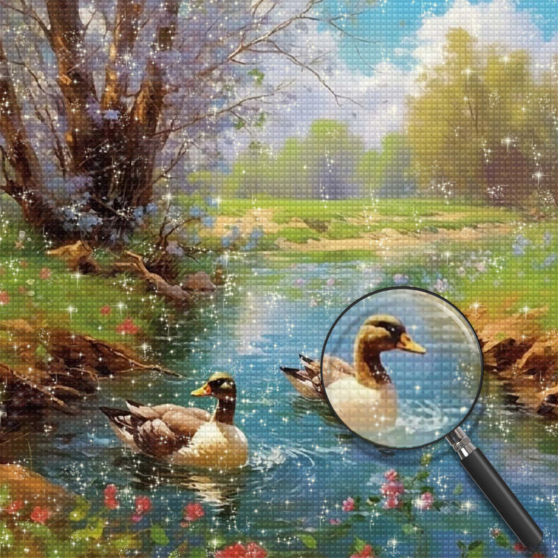 Enten im Fluss Diamond Painting