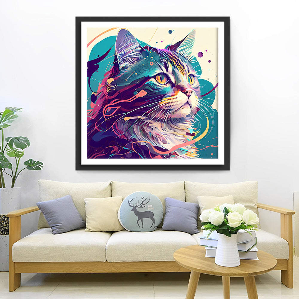 Ernste Katze Diamond Painting
