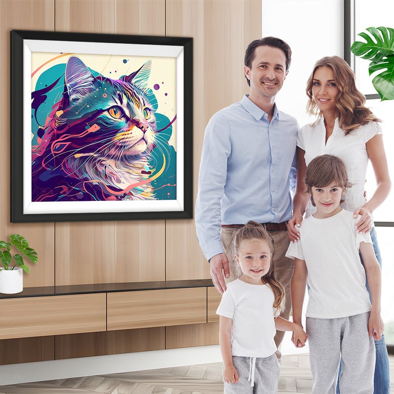 Ernste Katze Diamond Painting
