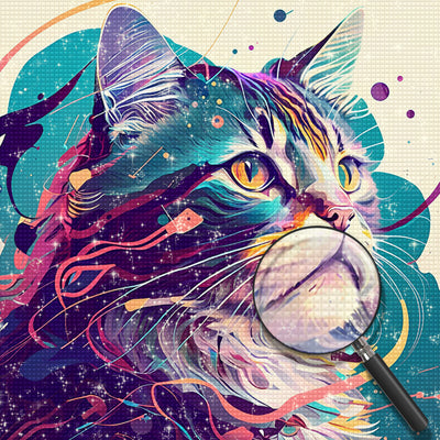 Ernste Katze Diamond Painting