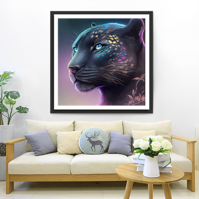 Ernster Schwarzer Leopard Diamond Painting