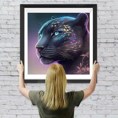 Ernster Schwarzer Leopard Diamond Painting