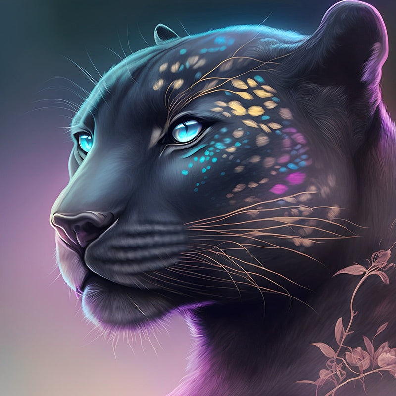 Ernster Schwarzer Leopard Diamond Painting