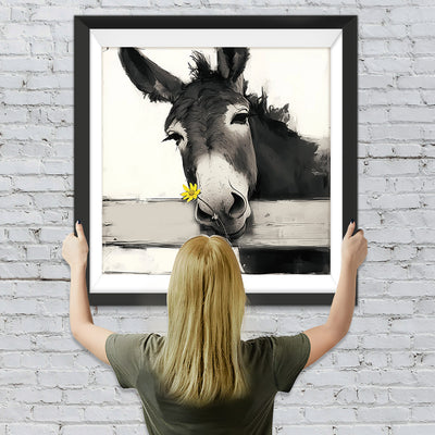 Esel und gelbes Gänseblümchen Diamond Painting