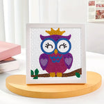 Eule mit Krone Mini-Kristallpünktchen Diamond Painting