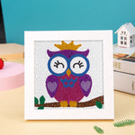 Eule mit Krone Mini-Kristallpünktchen Diamond Painting