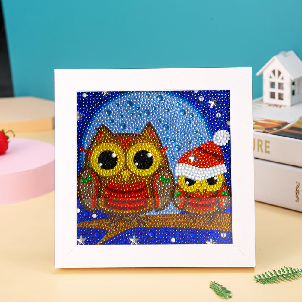 Eule Mutter und Kind Mini-Kristallpünktchen Diamond Painting