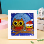 Eule Mutter und Kind Mini-Kristallpünktchen Diamond Painting