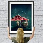 Eule Pilz Regen Diamond Painting