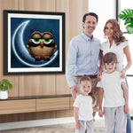 Eule schläft auf dem Mond Diamond Painting