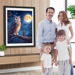 Eule und Mond Diamond Painting