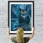 Eule unter dunklen Wolken Diamond Painting