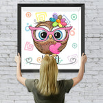 Eulebaby mit rosa Brille Diamond Painting