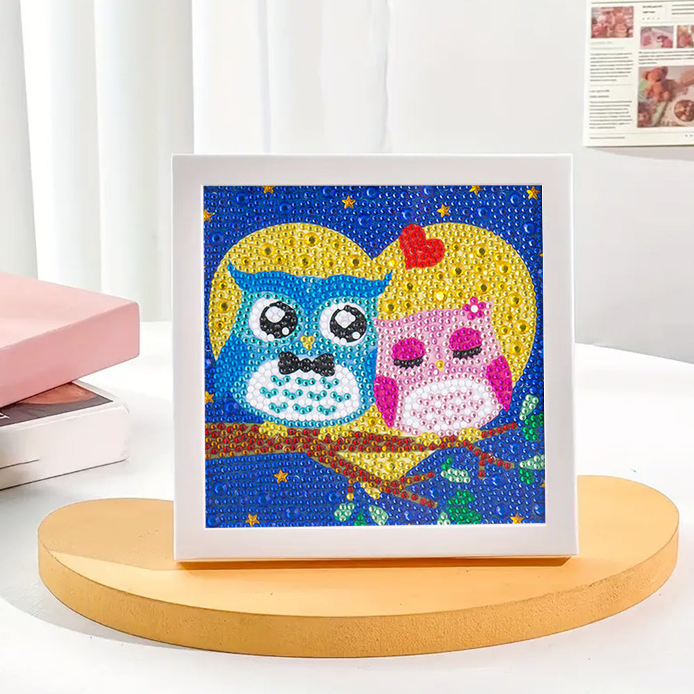 Eulenpaar Mini-Kristallpünktchen Diamond Painting