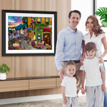 Europäische Stadt in der Abenddämmerung Diamond Painting