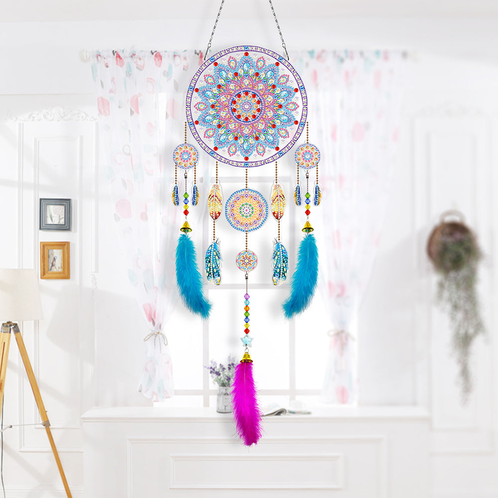 Exquisiter Mandala-Traumfänger 2D flache Hängedekoration Diamond Painting Sets