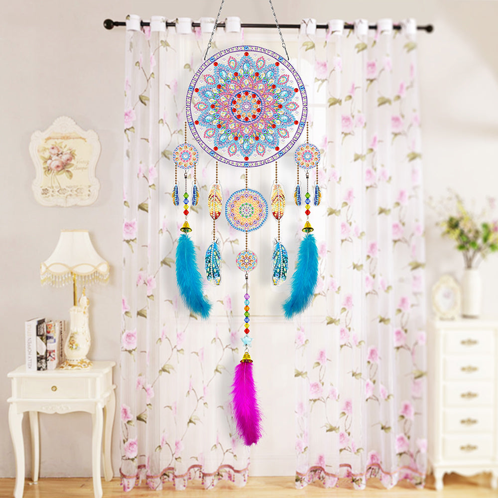 Exquisiter Mandala-Traumfänger 2D flache Hängedekoration Diamond Painting Sets