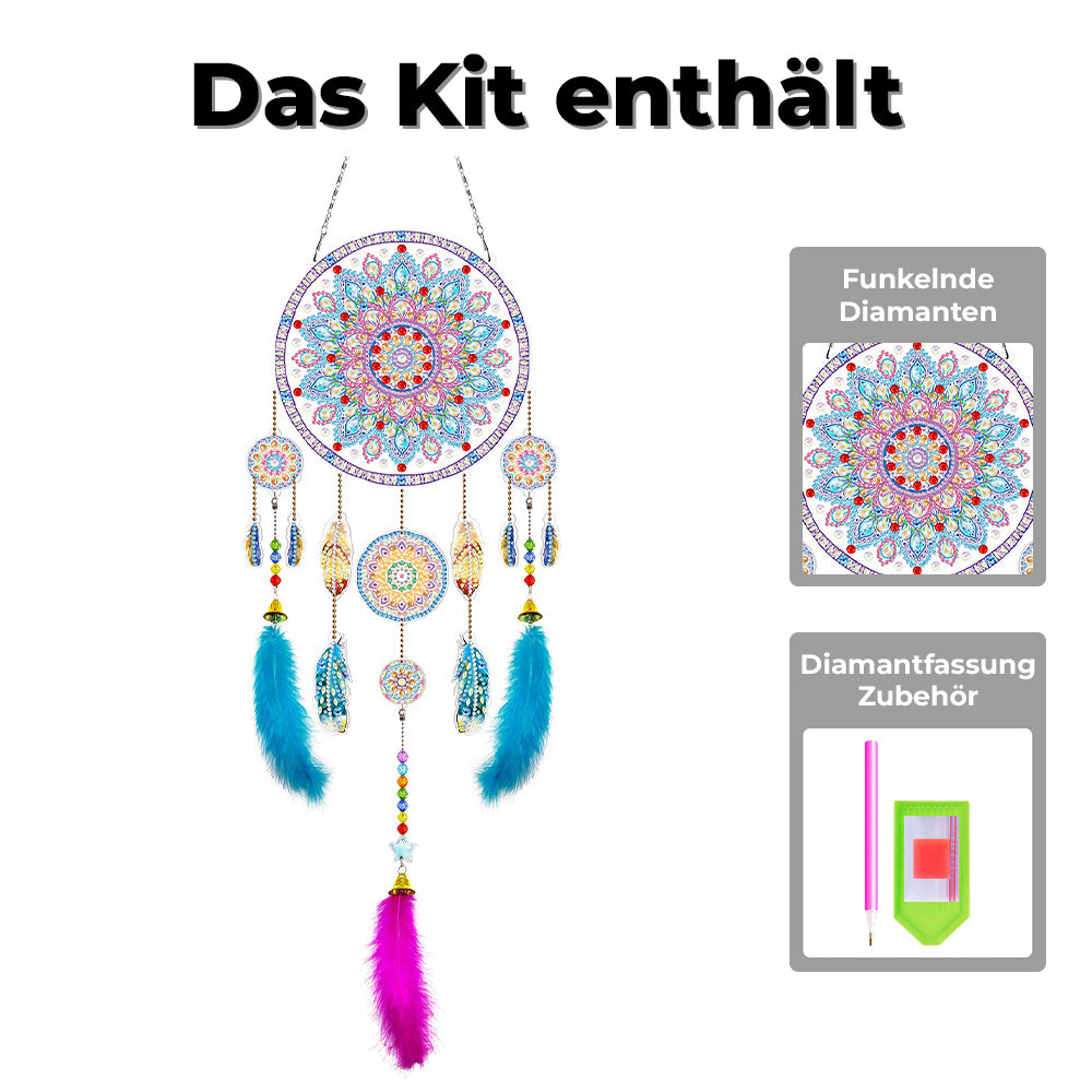 Exquisiter Mandala-Traumfänger 2D flache Hängedekoration Diamond Painting Sets