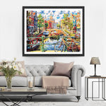 Fahrrad in der Stadt Diamond Painting