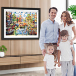 Fahrrad in der Stadt Diamond Painting