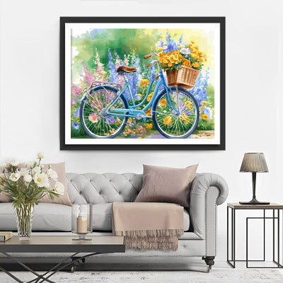 Fahrrad mit Blumen Diamond Painting