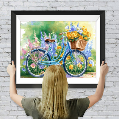 Fahrrad mit Blumen Diamond Painting