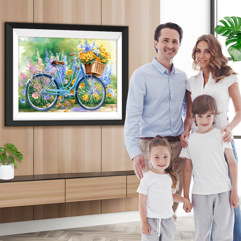 Fahrrad mit Blumen Diamond Painting