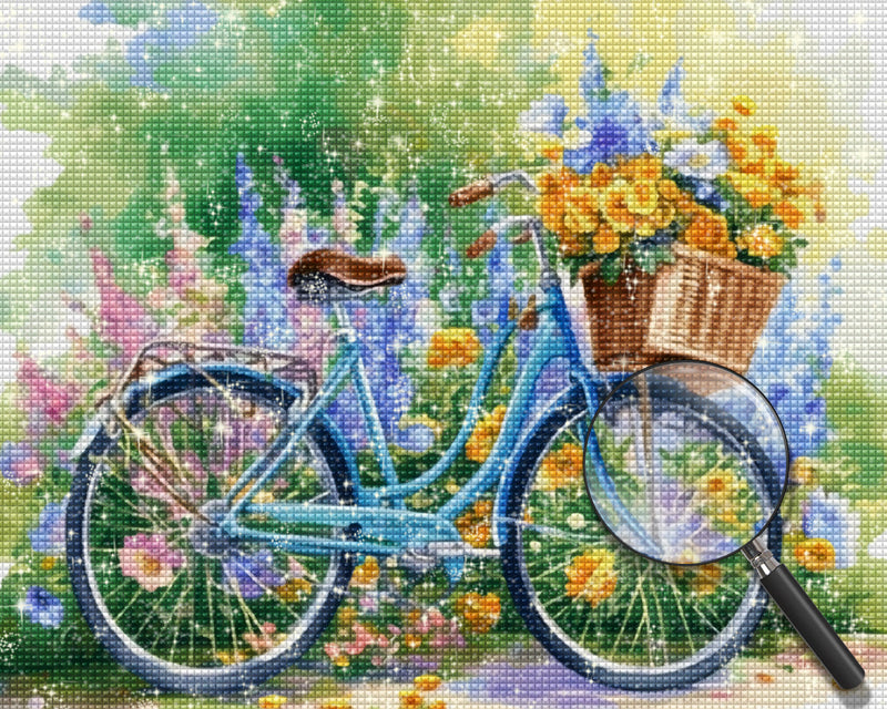 Fahrrad mit Blumen Diamond Painting