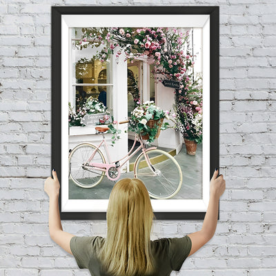 Fahrrad vor dem Blumenladen Diamond Painting