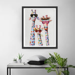 Familie von drei Giraffen mit Sonnenbrillen Diamond Painting
