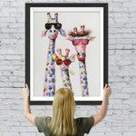 Familie von drei Giraffen mit Sonnenbrillen Diamond Painting