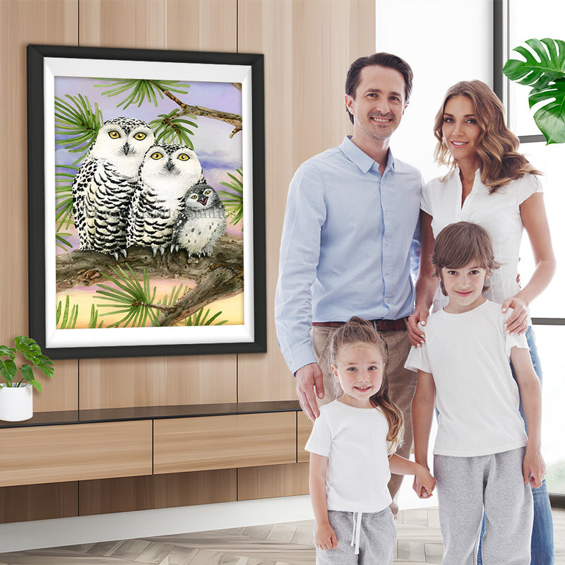 Familie von Eulen Diamond Painting