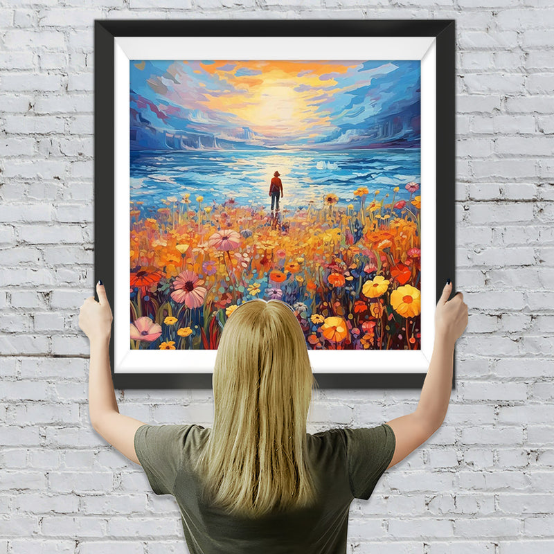 Fantasie auf dem Blumenfeld Diamond Painting