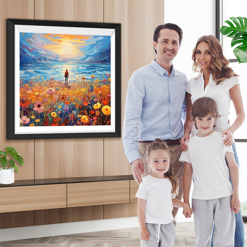 Fantasie auf dem Blumenfeld Diamond Painting